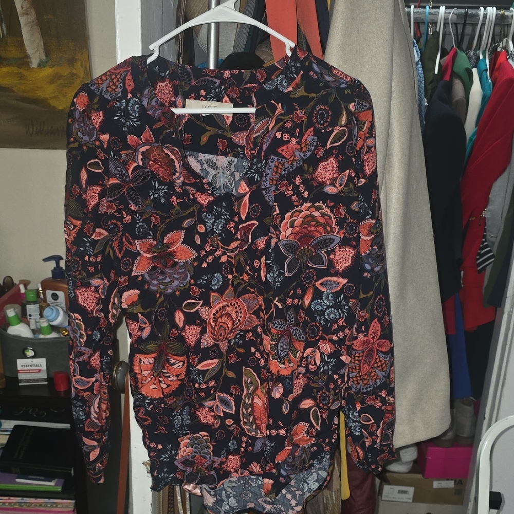 LOFT Multicolor Floral Blouse
